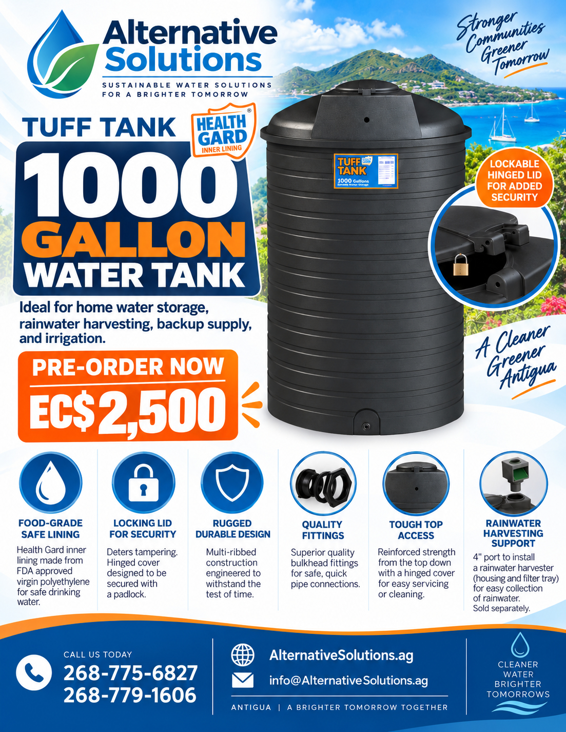 TUFF Tank 1,000-gallon closed-top water tank